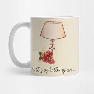 Watercolor We'll say hello again... Roses and table lamp tattoo Mug